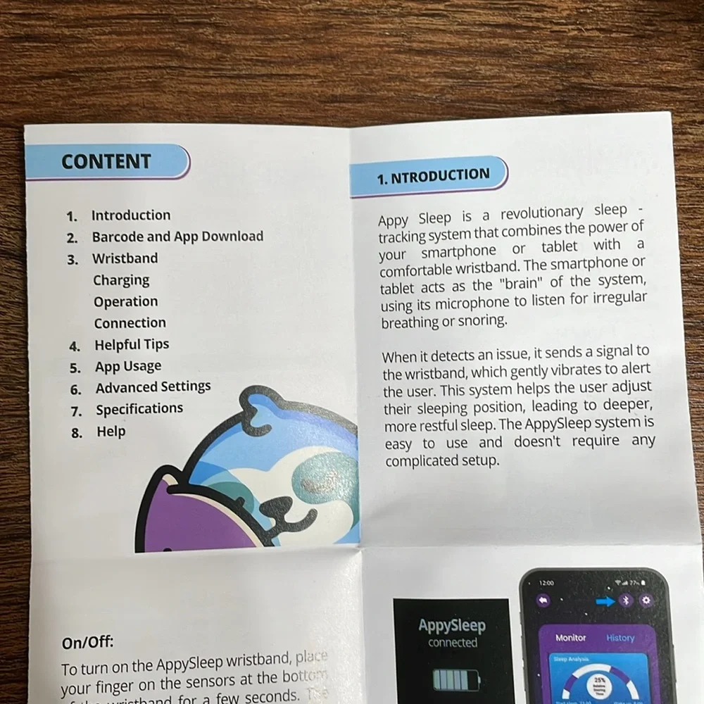 AppySleep Anti Snoring Wristband Watch Smartphone *ANDROID DEVICES ONLY* NWT